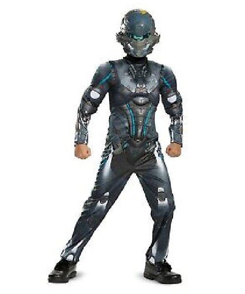 Disguise Halo Spartan Locke Kostüm Herren – Muskel-Body Mit Helm, Schwarz, Größe XXL